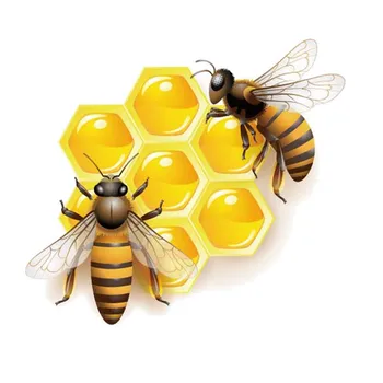 Наклейка на автомобиль с пчелами, которые едят мед, Наклейка на лобовое стекло, наклейка на мотоцикл, Высококачественное Виниловое покрытие KK, Царапины, Водонепроницаемый ПВХ