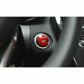 Наклейка на крышку кнопочного выключателя Автозапчасти Наклейка на крышку кнопочного выключателя Аксессуары для интерьера автомобиля Красное Углеродное волокно
