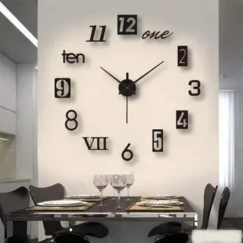 Наклейка на Настенные Часы, Клейкие Бесшумные Настенные Часы, Точное Время, Креативная Наклейка, Настенные Часы, Декор гостиной