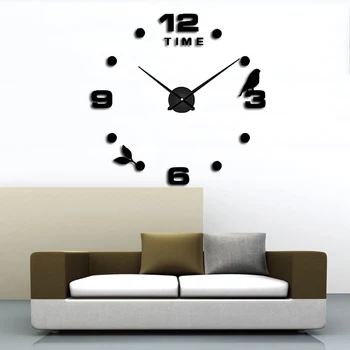 Настенные часы с 3D зеркальным номером Алюминиевые наклейки 40 см Современное домашнее искусство DIY Цифровые настенные часы для гостиной Офисные часы Наклейка