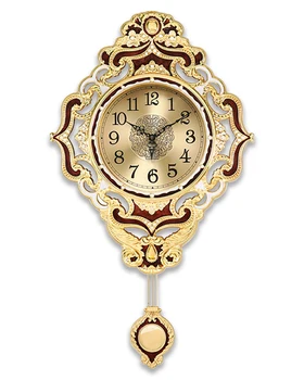 Настенные часы с маятником в виде улитки, Роскошный современный домашний декор золотистого цвета, кварцевые, работающие на батарейках, Не тикающие, бесшумные, висящие на стене часы
