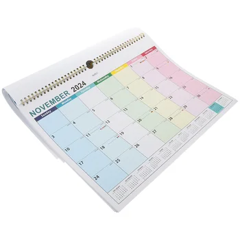 Настенный календарь на 2024 год, изящный ежемесячный настольный домашний подвесной план на английском языке с четкой печатью