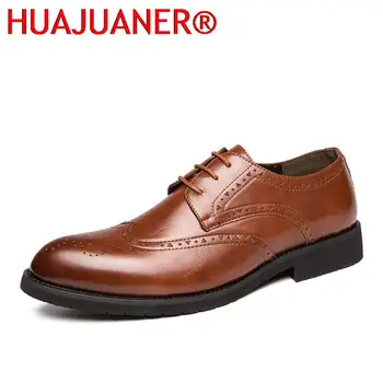 Новая мужская обувь, модельные туфли Классического итальянского дизайна, Официальная обувь, мужская кожаная обувь с перфорацией типа 