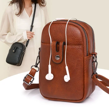Новая роскошная женская сумка из мягкой искусственной кожи в стиле ретро, мини-сумки на плечо большой емкости, карман для телефона, модные сумки через плечо для женщин