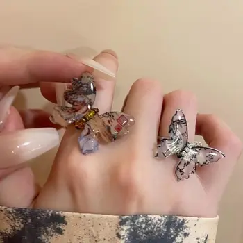 Новое кольцо с бабочкой в китайском стиле, женская ретро-пряжка на палец из смолы, Темперамент, Элегантные ювелирные Аксессуары
