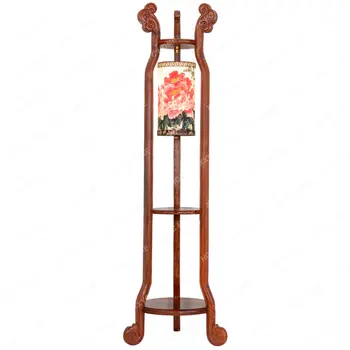 Новый напольный светильник в китайском стиле, дзен-гостиная, спальня, ретро-китайский стиль, классический светильник из розового дерева, креативное освещение