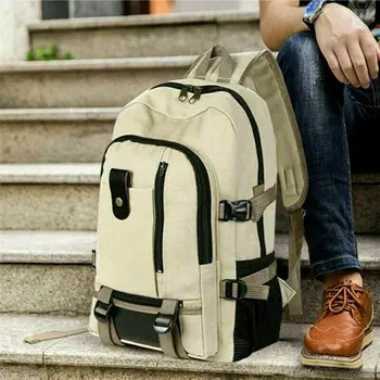 Новый холщовый рюкзак для отдыха для мужчин и женщин, Большой Вместительный Походный горный рюкзак, Мужской рюкзак, спортивные школьные сумки для подростков
