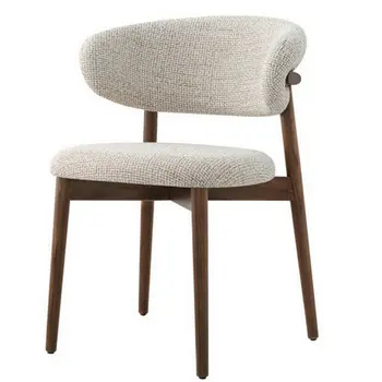 Обеденный стул из массива дерева, Скандинавские дизайнерские стулья для обеденного стола, Современный минималистичный стул для кафе, спинка для отдыха, Льняная подушка