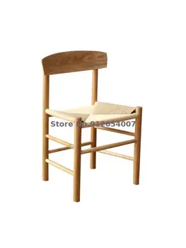 Обеденный стул из массива скандинавского дерева J39, белый дуб, y-образный стул, японский стиль, веревочный стул для кабинета, дизайнерский стул из ротанга