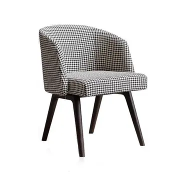 Обеденный стул из скандинавского дерева, простая домашняя мебель для ресторана, обеденные стулья в клетку, креативная спинка, стулья для кафе и ресторана