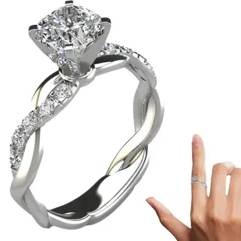 Обручальные кольца с бриллиантами, Обручальное кольцо, кольцо обещания, Минималистичный подарок на Годовщину, кольца обещания для Ее женских украшений.