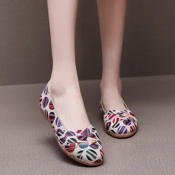 Обувь для женщин, осенняя дышащая и удобная повседневная обувь без шнуровки, разноцветная универсальная обувь с низким берцем, Zapatos De Mujer