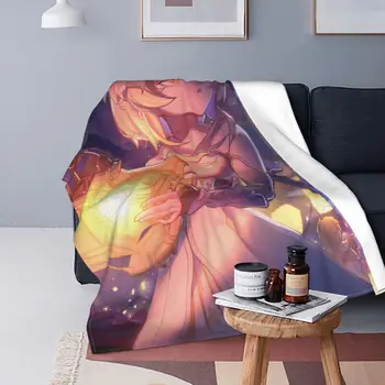 Одеяла Genshin Impact, Бархатные Летние Электронные игры Lumine, Дышащее Легкое Тонкое покрывало для дивана, покрывало для кровати