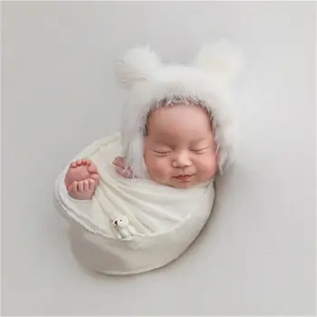 Одеяла для фотосъемки новорожденных, реквизит для фотосъемки младенцев, вязаные пакеты, мягкие детские многоцветные вязаные одеяла с высокой эластичностью