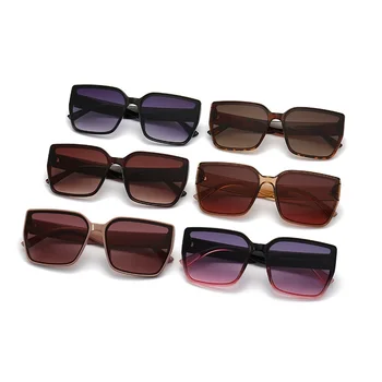 Оптовая продажа современных уличных очков Новые Модные Негабаритные Квадратные солнцезащитные очки в большой оправе Прямоугольные солнцезащитные очки для женщин и мужчин