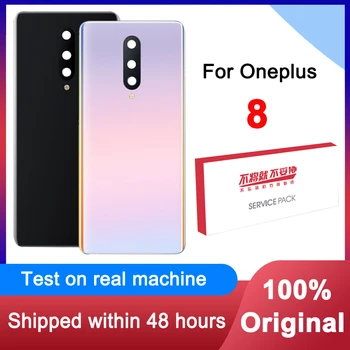Оригинальная замена заднего корпуса для Oneplus 8 Задняя крышка Аккумуляторное стекло для 1 + 8 One Plus 8-дверный задний сменный чехол с логотипом
