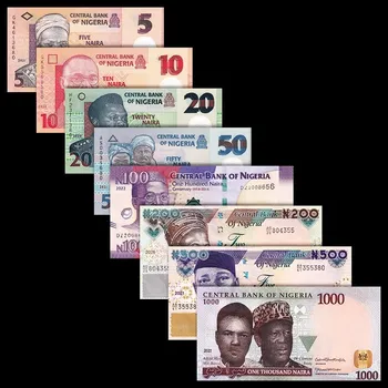 Оригинальные 8шт Нигерийские бумажные деньги номиналом 5-1000 найр, предметы коллекционирования UNC