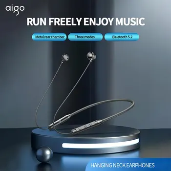Оригинальные беспроводные наушники Aigo W01 TWS Bluetooth 5.2, спортивные наушники с шумоподавлением на шее, водонепроницаемый микрофон