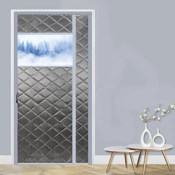 Осенне-зимняя дверная занавеска из оксфордского хлопка с боковым открыванием, Утолщенная бытовая теплоизоляция, Ветрозащитная занавеска с крючком и петлей