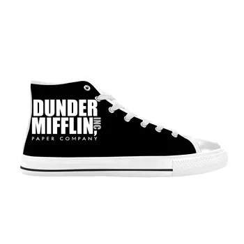 Офисное телешоу Dunder Mifflin Paper Company Повседневная тканевая обувь с высоким берцем Удобные дышащие мужские и женские кроссовки с 3D принтом