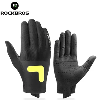 Официальная перчатка ROCKBROS с длинным пальцем, сенсорная Велосипедная перчатка, Светоотражающие Аксессуары для перчаток для мотоциклов с длинным пальцем MTB