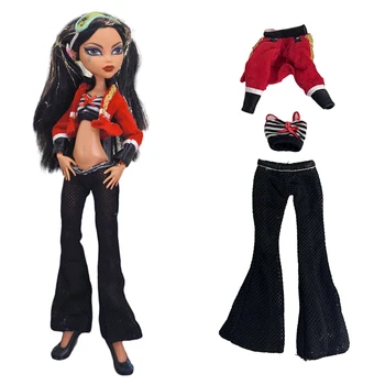 Официальный NK 1 комплект модной одежды для куклы в уличном стиле: верхняя одежда + топ + сетчатые брюки с чувственным дизайном Для Чудовищной Высокой куклы-ИГРУШКИ