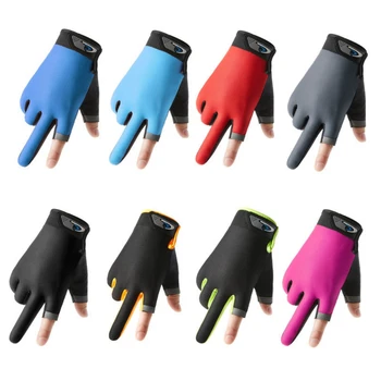 Перчатки для рыбалки с двумя пальцами, велосипедные перчатки с сенсорным экраном, спортивные перчатки для пеших прогулок, вождения, гребли, Износостойкие дышащие перчатки для рыбалки