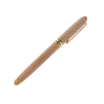 Перьевая ручка из бамбука 594A, 1 шт., тонкое перо, гладкое письмо, лучший подарок для офиса