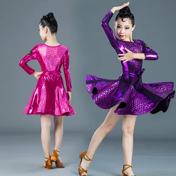 Платье для латиноамериканских танцев для девочек Детское танго профессиональное выступление конкурсное представление стандартная танцевальная практика танцевальная юбка
