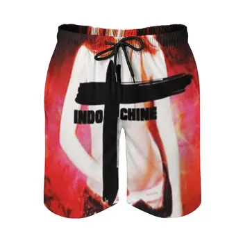 Пляжные брюки из аниме, альбом с логотипами потрясающей рок-группы Indochine (2), Свободные эластичные Повседневные графические мужские шорты, Свободные Регулируемые D