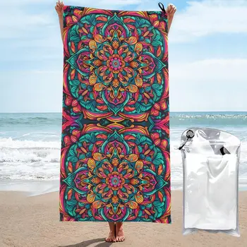 Пляжные полотенца Одеяло быстросохнущие полотенца для бассейна из микрофибры без крупного песка С богемным принтом, легкие банные полотенца для купания