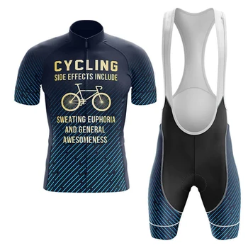 Побочные эффекты езды на велосипеде Включают потоотделение Эйфорию и общую привлекательность Комплект велосипедной майки Нагрудник Шорты Костюм Велосипедная одежда Одежда