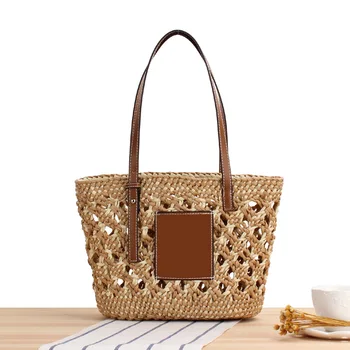 Повседневные женские сумки из полой соломы, дизайнерская плетеная сумка ручной работы, летние пляжные сумки через плечо, Большая сумка для покупок на Бали 2022