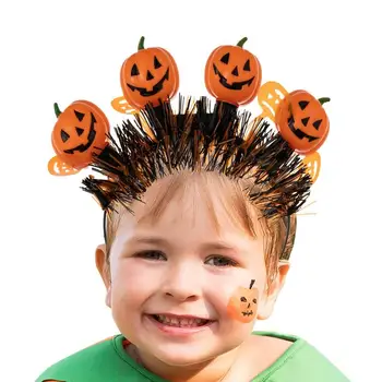 Повязка на голову в виде тыквы на Хэллоуин с подсветкой Обруч для волос на Хэллоуин Аксессуар для костюма Декоративный Светящийся Головной убор для косплея на Хэллоуин
