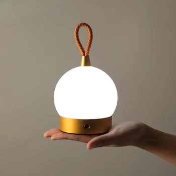 Портативная перезаряжаемая светодиодная лампа Сенсорный выключатель походный фонарь Наружный переносной атмосферный светильник Прикроватный ночник для спальни