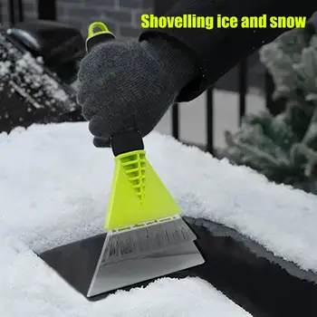 Портативная прочная лопата для снега на лобовом стекле автомобиля, компактная Антиобледенительная лопата для автомобиля, Губчатая ручка для дома