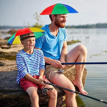 Портативный открытый складной зонт, рыболовный зонт, головной убор, пляжная шляпа, складной водонепроницаемый зонт для кемпинга, прямая поставка