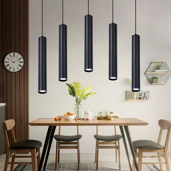 Потолочный подвесной светодиодный светильник Винтажный светильник Современный Hanglampen Nordic Long Tube LED Подвесная Домашняя Кухонная люстра Осветительный прибор