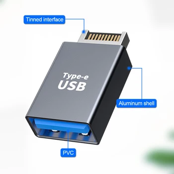 Преобразователь материнской платы типа E в тип C/USB-адаптер для настольного компьютера с разъемом для ПК