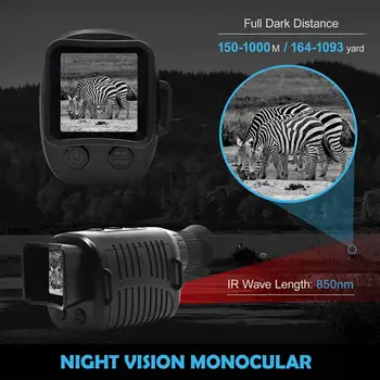 Прозрачная Цветная Монокулярная камера Прозрачная ночью Используйте Монокулярную камеру 1080p Инфракрасные Очки Ночного видения С полной функцией