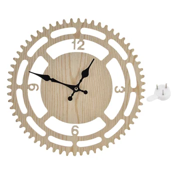 Промышленные настенные часы Бесшумные полые деревянные настенные часы для офиса, для семьи, для спальни