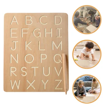 Развивающая игрушка Деревянная доска для рисования букв Игрушки для упражнений с алфавитом, пронумерованные буквы, практикующиеся рано