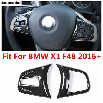 Рамка кнопки автоматического рулевого колеса, декоративная накладка, подходит для BMW X1 F48 2016-2021, Аксессуары для интерьера из АБС-пластика и углеродного волокна