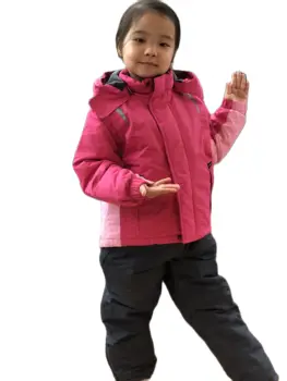 Распродажа 2024 теплый зимний костюм верхняя одежда Лыжный костюм для девочки, зимняя куртка и брюки, зимний ветрозащитный костюм на подкладке 3-4 лет