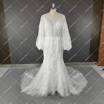 Распродажа нечетных размеров Белое мерцающее свадебное платье Бюст-талия-бедра 39-34-44,5 Дюйма