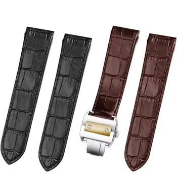 Ремешок для часов Cartier Santos Santos 100 из натуральной кожи для мужчин и женщин Кожаный ремешок для часов 20 мм 23 мм