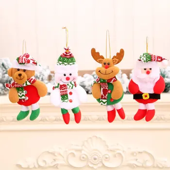 Рождественская Плюшевая Кукла Подвесные Украшения Санта Клаус Снеговик Лось DIY Рождественская Елка Подвеска Праздничное Новогоднее Украшение для дома
