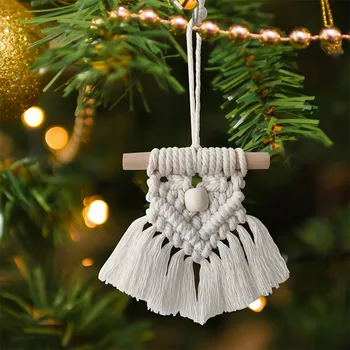 Рождественские подвески из хлопчатобумажной нити, сделанные своими руками, Рождественская елка, подвесные украшения для свадьбы, Украшение дома на Новый год 2024