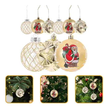 Рождественские украшения Подвесные шаровые шарики Украшают елку рождественскими пластиковыми украшениями