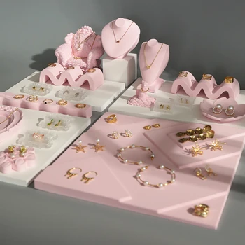 Розовое Гипсовое кольцо и ожерелье, Подставка для показа украшений Honey Master, Реквизит для съемок, Органайзер для сережек